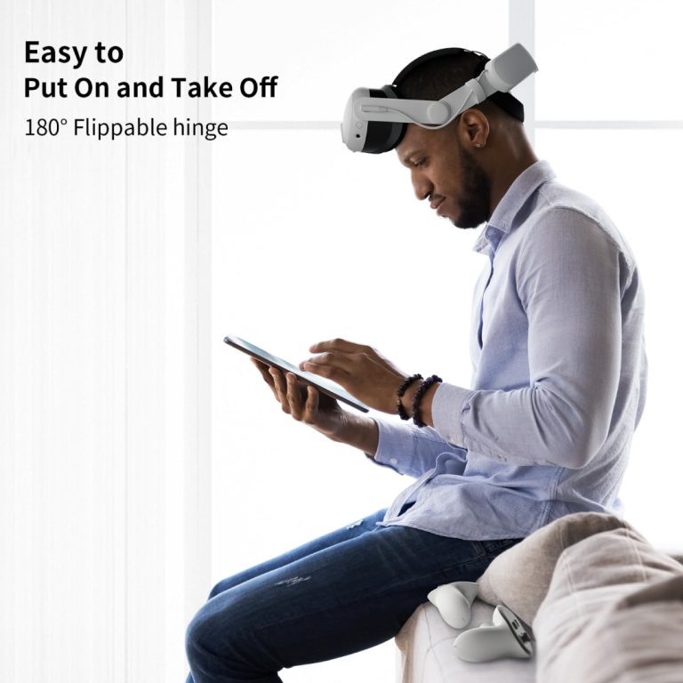 Blupebble Elite Adjustable Headstrap White with 6000 mAh Powerbank Built-in for Meta Quest 3