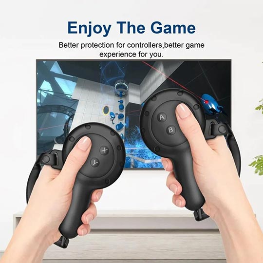 Blupebble Elite Silicone Hand Grip Black Cover for Meta Quest 3
