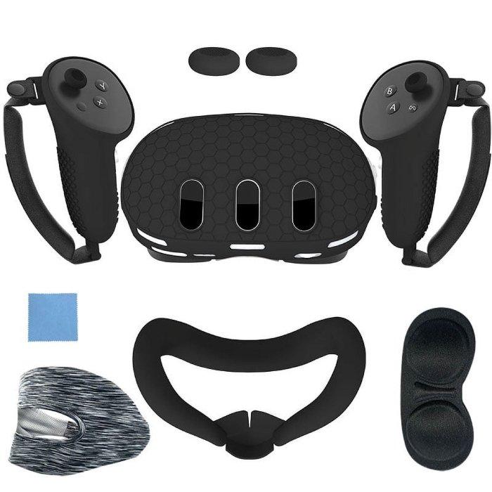 Blupebble Elite Silicone Hand Grip Black Cover for Meta Quest 3