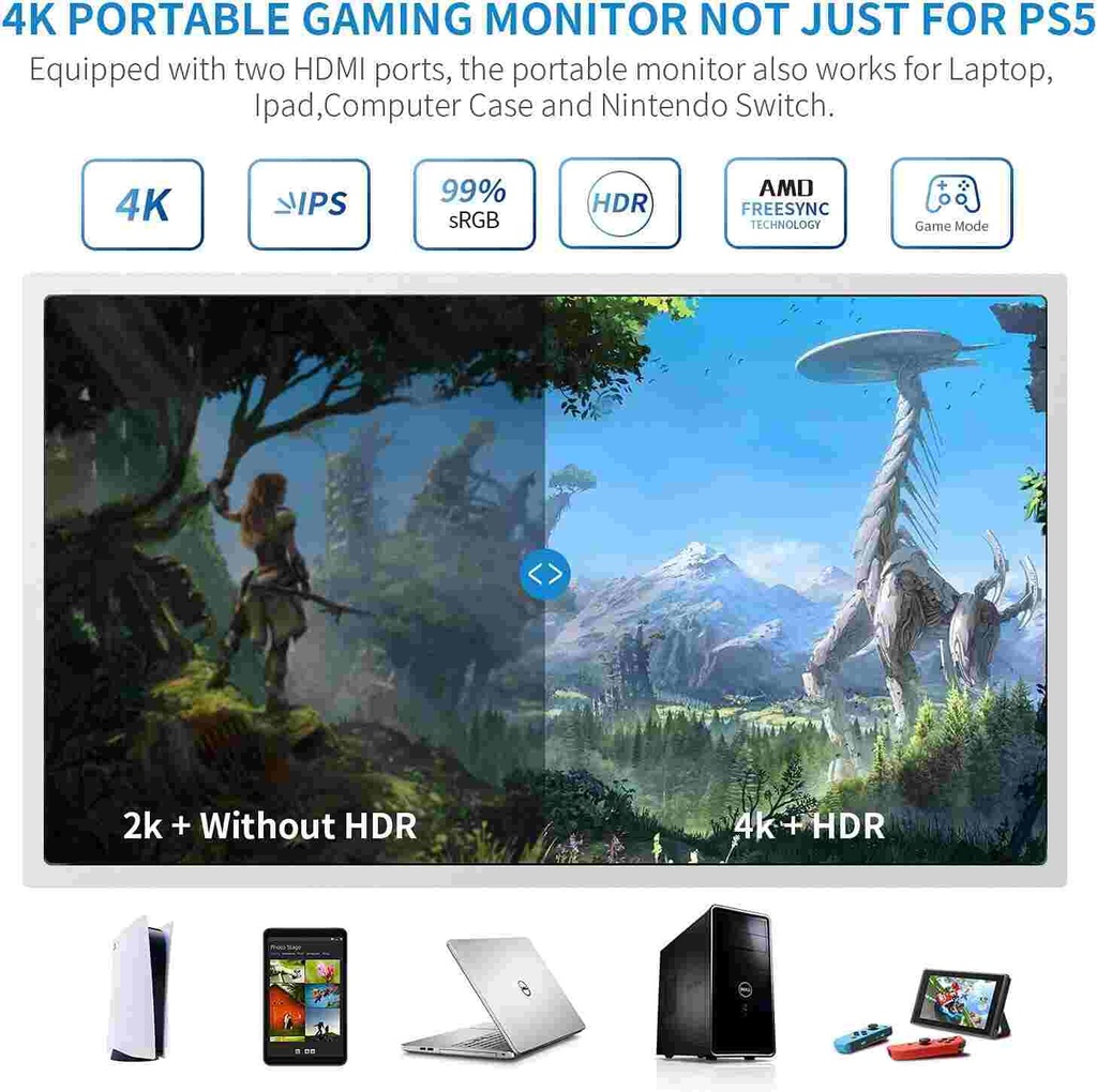 G-Story 15.6” IPS 4K Gaming Monitor for PS5