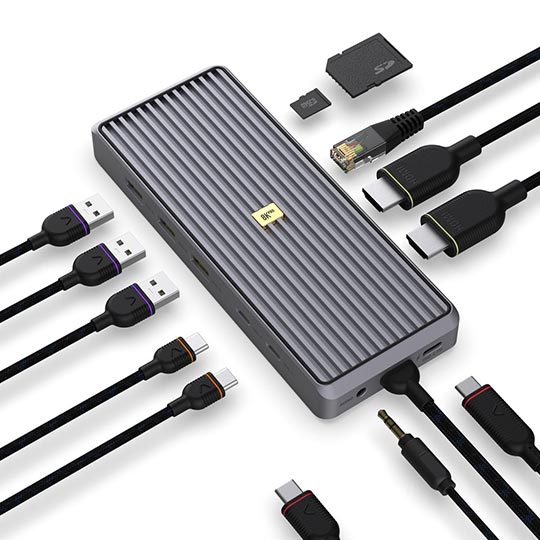 UNISYNK 12 PORT USB-C HUB 8K 100W GREY