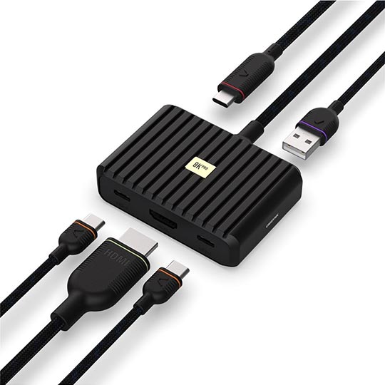 UNISYNK 5 PORT USB-C HUB 8K 100W BLACK