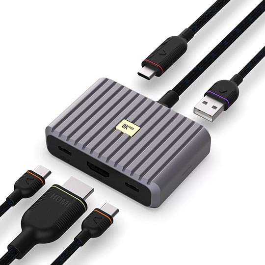 UNISYNK 5 PORT USB-C HUB 8K 100W GREY