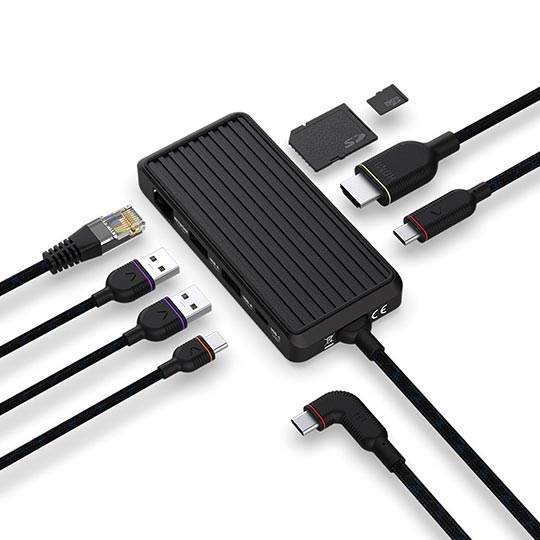 UNISYNK 8 PORT USB C HUD V2 BLACK