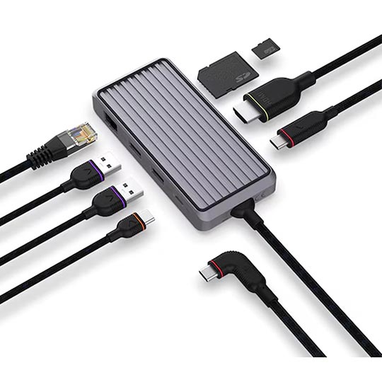 UNISYNK 8 PORT USB C HUD V2 GREY