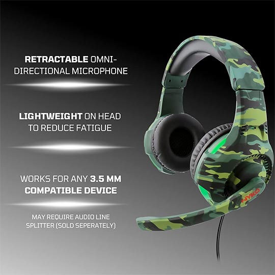Nyko Deluxe Gaming  Headset Green Camo