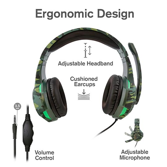 Nyko Deluxe Gaming  Headset Green Camo