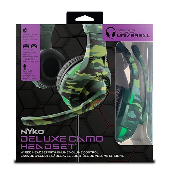 Nyko Deluxe Gaming  Headset Green Camo