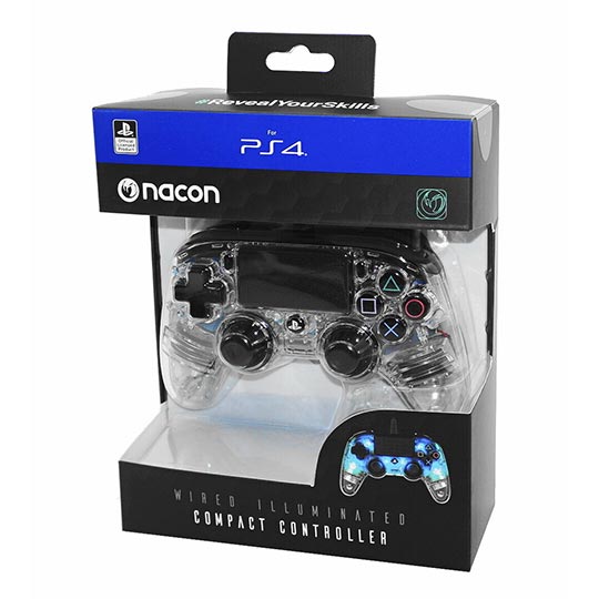PS4 - Nacon Wired Compact Controller - Clear Blue