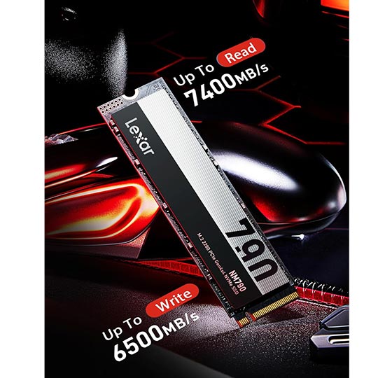 LEXAR 1TB High Speed PCIe Gen 4X4 M.2 NVMe, up to 7400 MB/s Hard Drive