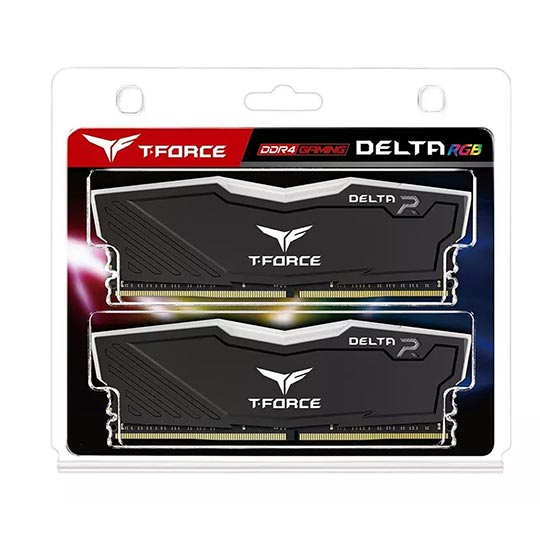 TEAMGROUP Team T-Force Delta RGB DDR4 Gaming Memory, 2 x 8 GB, 3600 Mhz, 288 Pin DIMM, Black