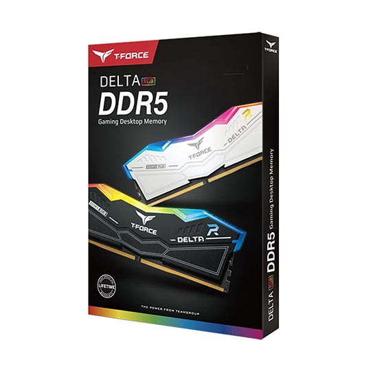 TeamGroup T-Force Delta RGB Black 64GB (2x 32GB) DDR5 6000 Desktop Memory, 288-Pin PC RAM, 38 CAS Latency, Intel XMP 3.0 Chipset, Black 