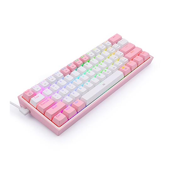 REDRAGON FIZZ RGB Wired Mechanical Gaming Keyboard White Pink