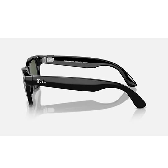 Ray-Ban Meta Wayfarer Glasses - Shiny Black / Green Large
