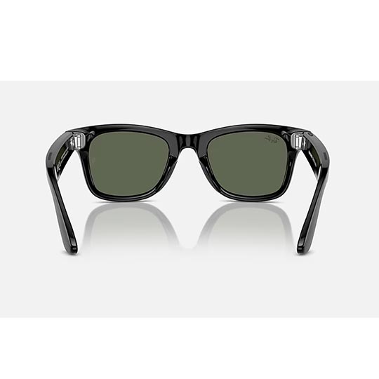Ray-Ban Meta Wayfarer Glasses - Shiny Black / Green Large
