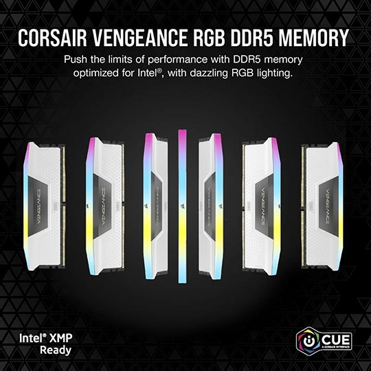 VENGEANCE® RGB 64GB (2x32GB) DDR5 DRAM 6000MHz C40 White