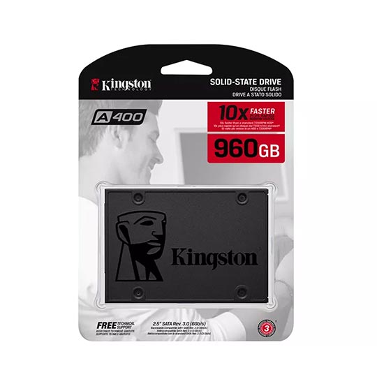  KINGSTON A400 960GB SSD, 2.5” 7mm, SATA 6 Gb/s, Read/Write: 500 / 450 MB/s 