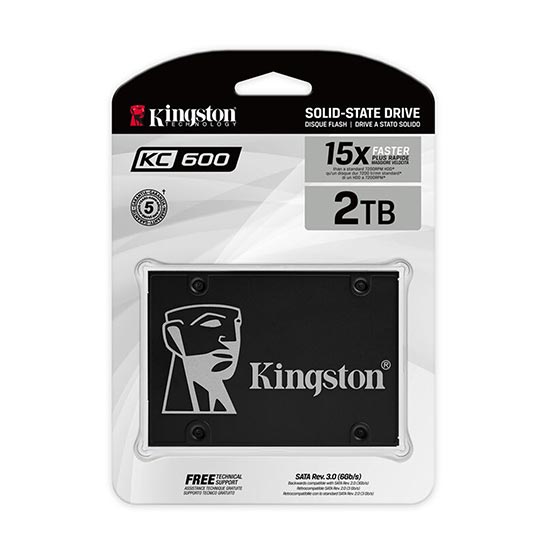  KINGSTON KC600 2048GB SSD, 2.5” 7mm, SATA 6 Gb/s, Read/Write: 550 / 520 MB/s, Random Read/Write IOPS 90K/80K 
