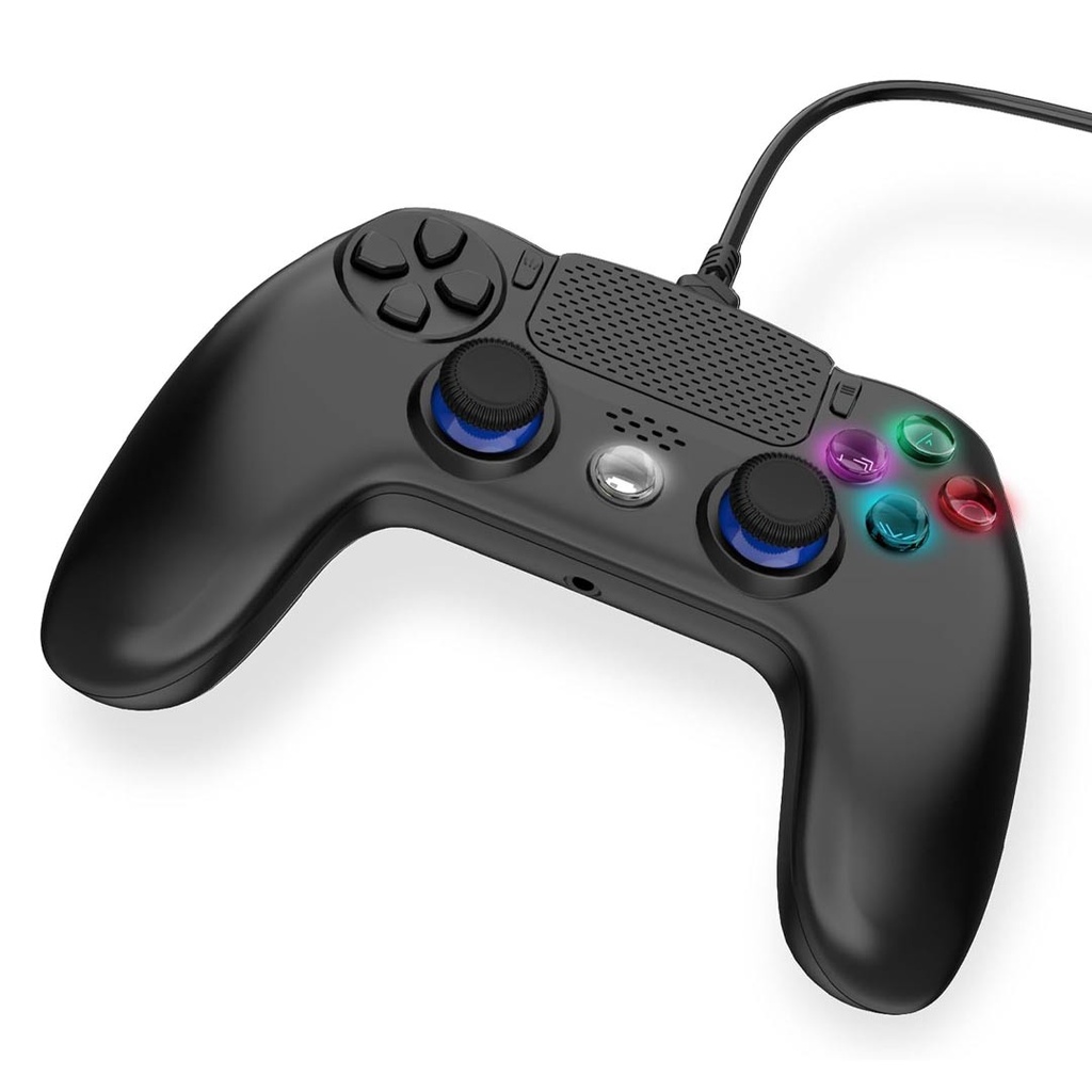 Freaks And Geeks Black Wired Controller with 3M Cable with Jack Socket for PS4