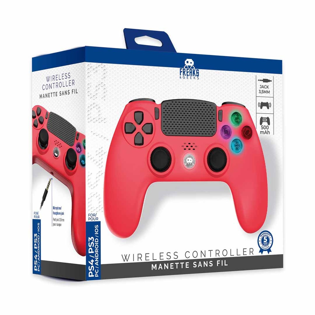 Freaks And Geeks Harry Potter - Red Wireless  Controller with Headphone Jack and Illuminated Buttons For PS4