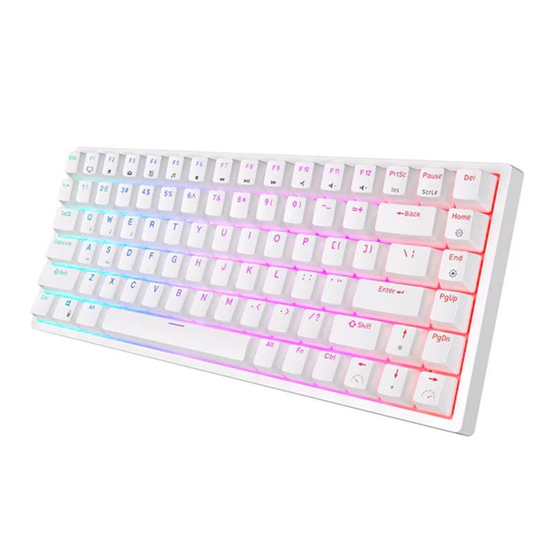 Royal Kludge Gaming Keyboard Rgb Tri Mode Hot Plug Blue Switch White Rk84