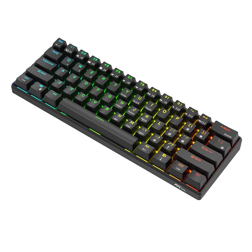 Royal Kludge Gaming Keyboard Rgb Tri Mode Hot Plug Blue Switch Black Rk61