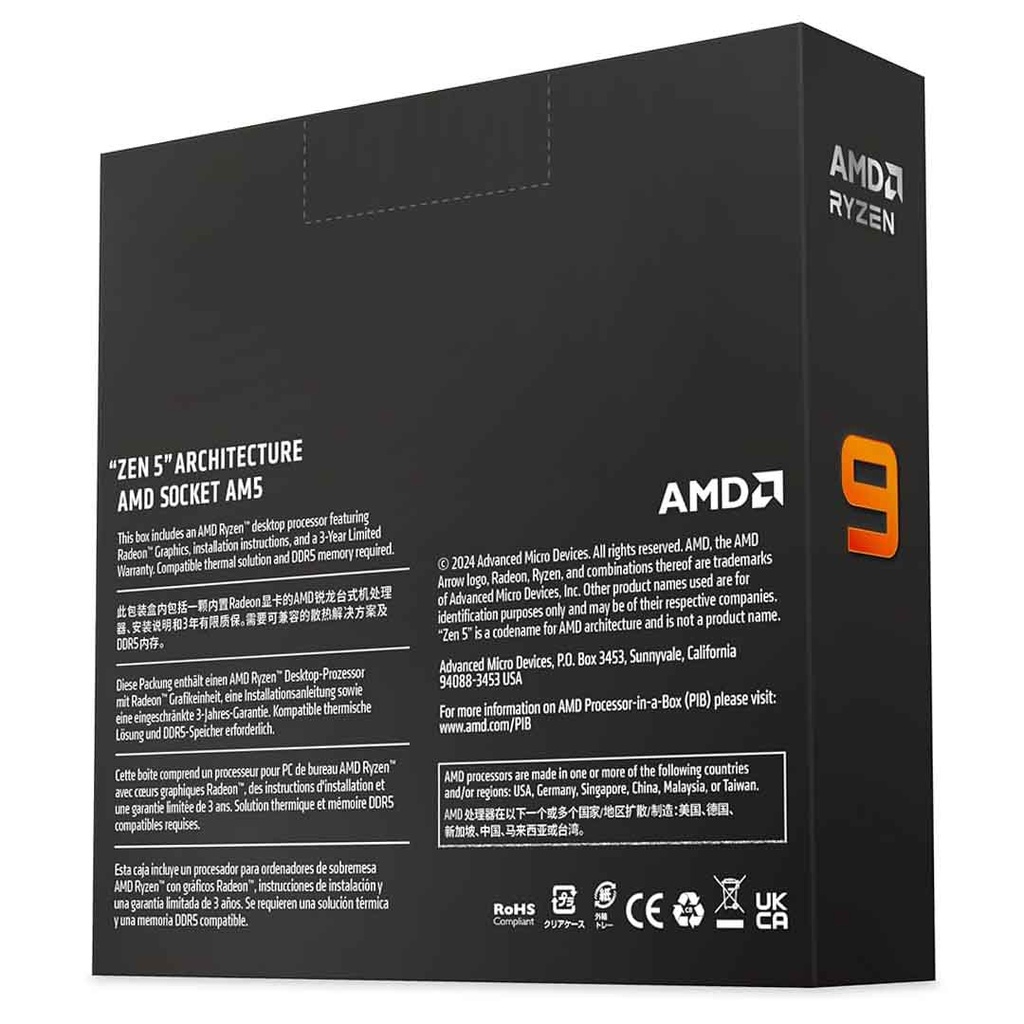 AMD Ryzen™ 9 9950X 16-Core, 32-Thread Unlocked Desktop Processor