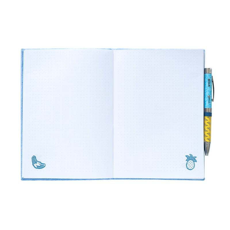 Erik: Disney Stitch Tropical Plush Cover Premium A5 Notebook With Projector Pen_2