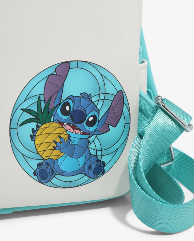 Loungefly! Leather: Disney Lilo and Stitch Stained Glass Mini Backpack_1