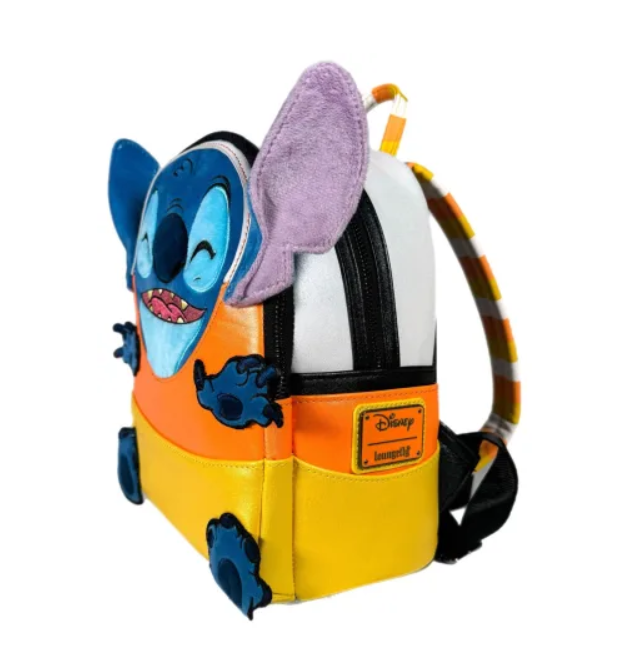 Loungefly! Leather: Disney Stitch Candy Corn Sequin Mini Backpack_1