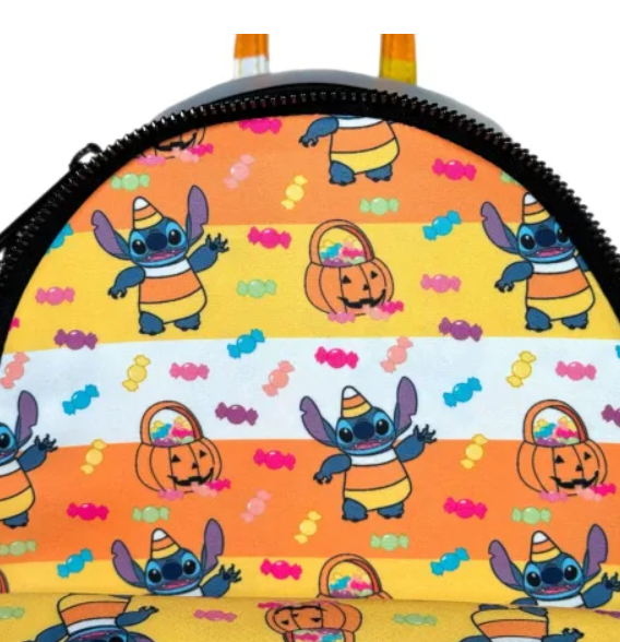 Loungefly! Leather: Disney Stitch Candy Corn Sequin Mini Backpack_3