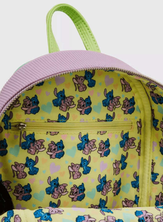 Loungefly! Leather: Stitch Angel Color Block Mini Backpack_3