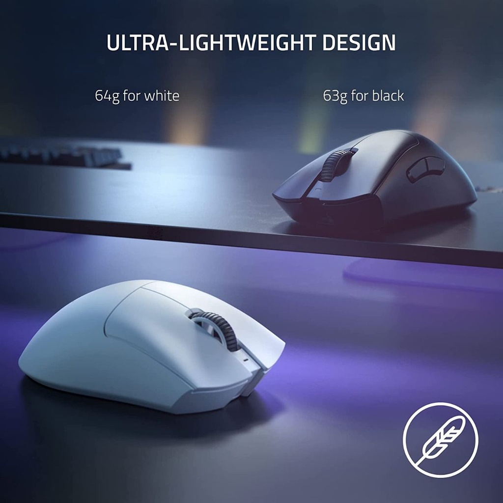 Razer DeathAdder V3 Pro Ultra-lightweight Wireless Ergonomic Esports Gaming Mouse - White
