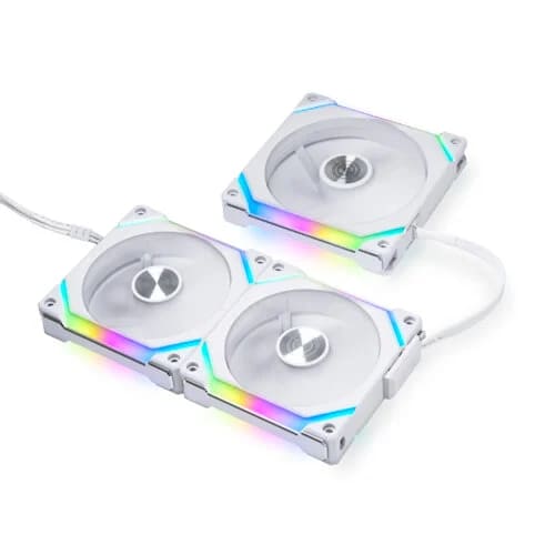 Lian Li UNI FAN SL120 V2 RGB 120mm Triple Pack Cooling Fan - White | UF-SL120V2-3W