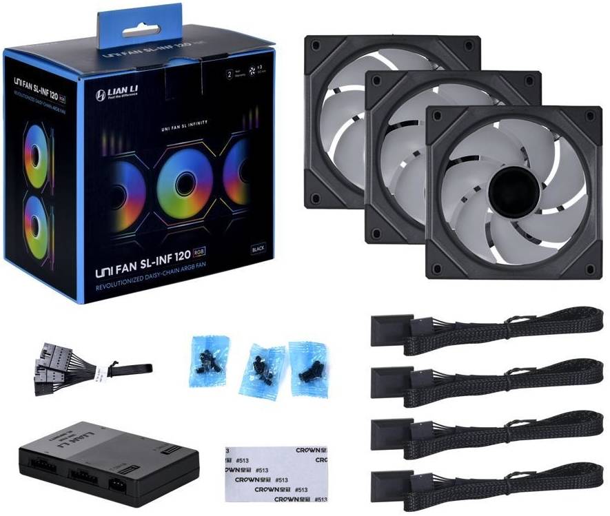 Lian-li SL-Infinity Uni Fan Wireless 120mm Black (3pcs) with controller