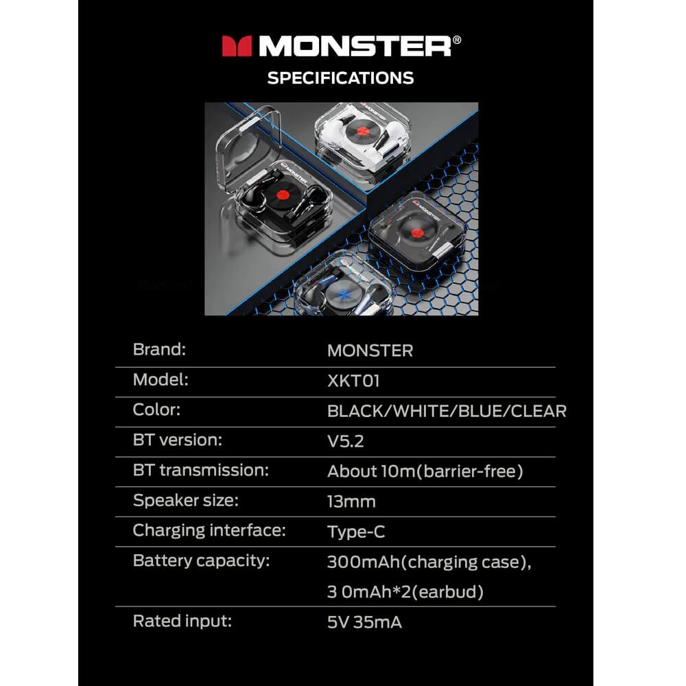 Monster AIRMARS XKT01 Wireless Gaming Headphones White