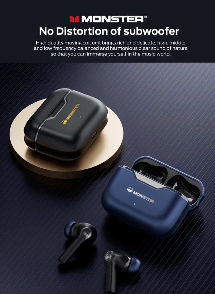 Monster AIRMARS XKT02 Wireless Gaming Headphones Blue