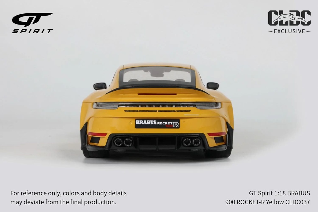 CLDC Exclusive 1/18 GT Spirit Porsche BRABUS 900 Rocket-R Limited Edition Yellow Diecast Car