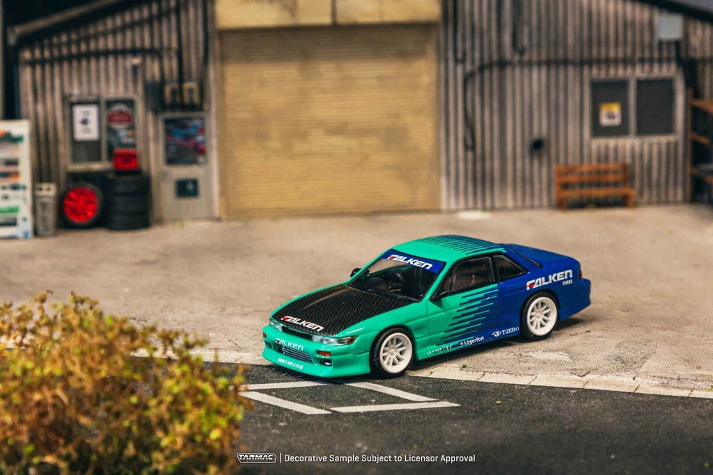 Tarmac Works 1/64 Vertex Nissan Silvia S13 Falken Global64 Diecast Car