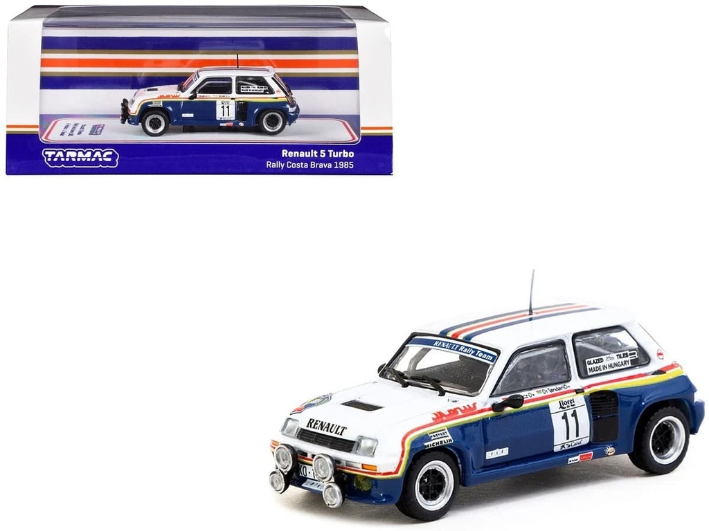 Tarmac Works 1/64 Renault 5 Turbo Rally Costa Brava 1985 Attila Ferjancz / Janos Tandari Diecast Car