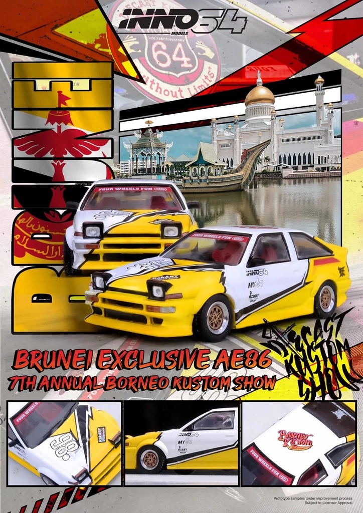 Inno64 1/64 Toyota Sprinter Trueno (AE86) Brunei Diecast Kustom Show 2024 Diecast Car