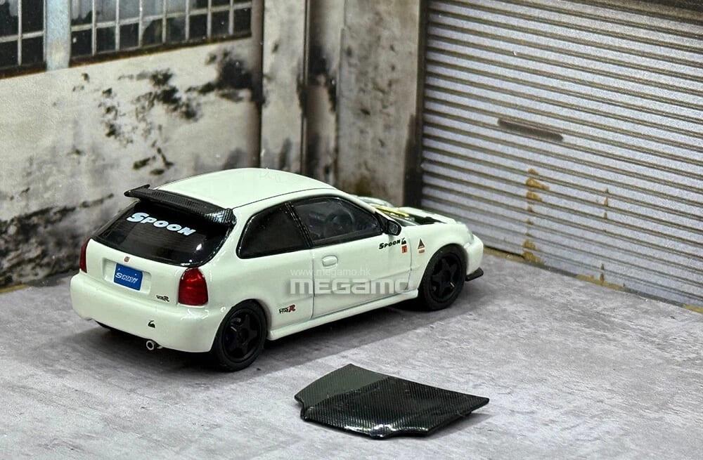 Motorhelix 64Intern 1/64 Honda Civic Type-R EK9 Spoon Customized Version Tokyo Station White Diecast Car