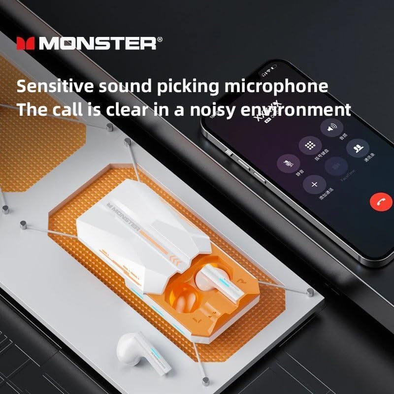 Monster AIRMARS XKT11 Wireless Gaming Headphones White