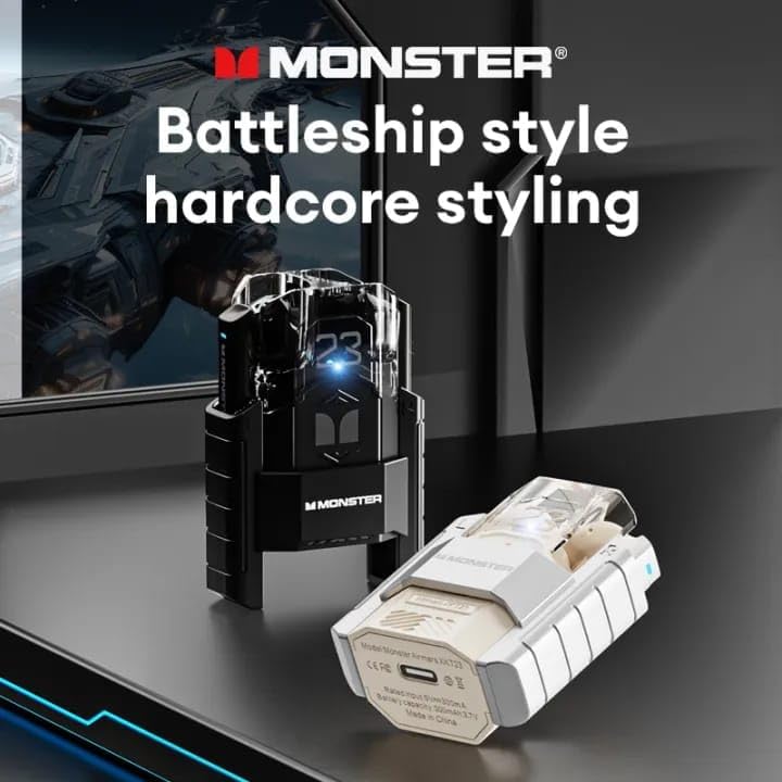 Monster AIRMARS XKT23 Wireless Gaming Headphones Silver