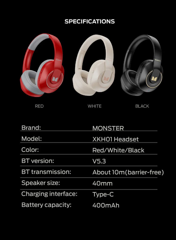 Monster Storm XKH01 Wireless Gaming Headphone Black