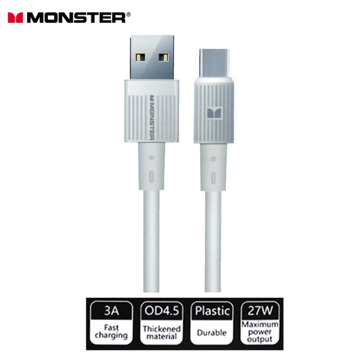 Monster U Link AC703 Data Charging Cable White