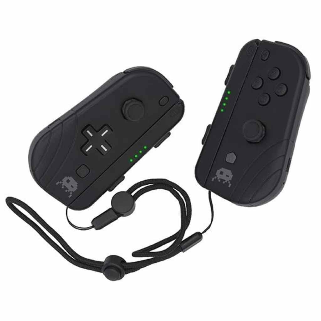 Freaks and Geeks - JoyCon L/R Gamepad + a pair Joy-Con Hand Wrist strap + L/R Gamepad bracket braces – Black