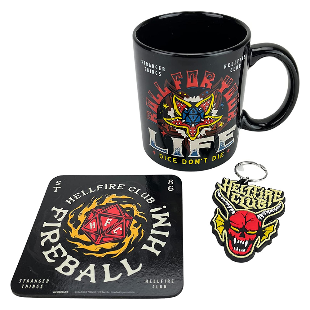 Pyramid - Stranger Things 4 - Hellfire Mug Coaster Keychain Gift Set