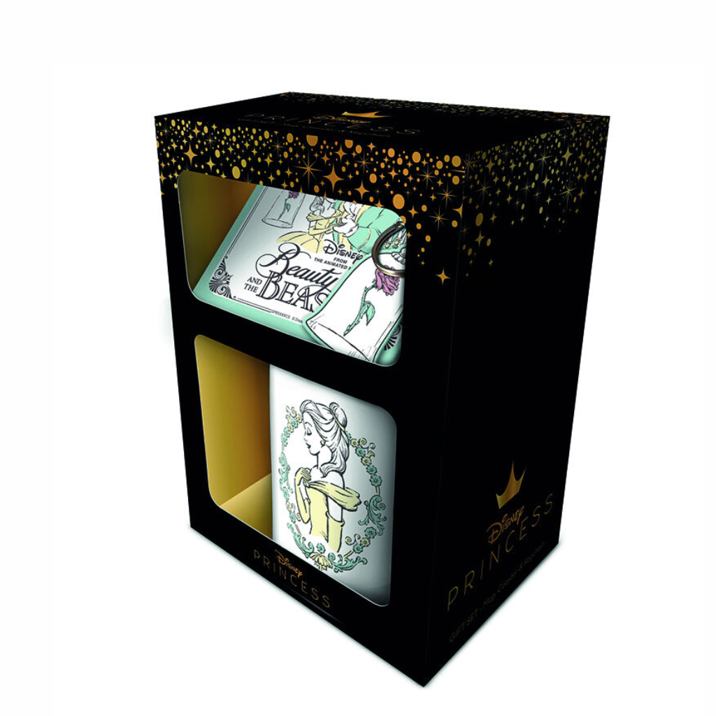 Pyramid - Beauty And The Beast - Enchanted Mug Coaster Keychain Gift Set