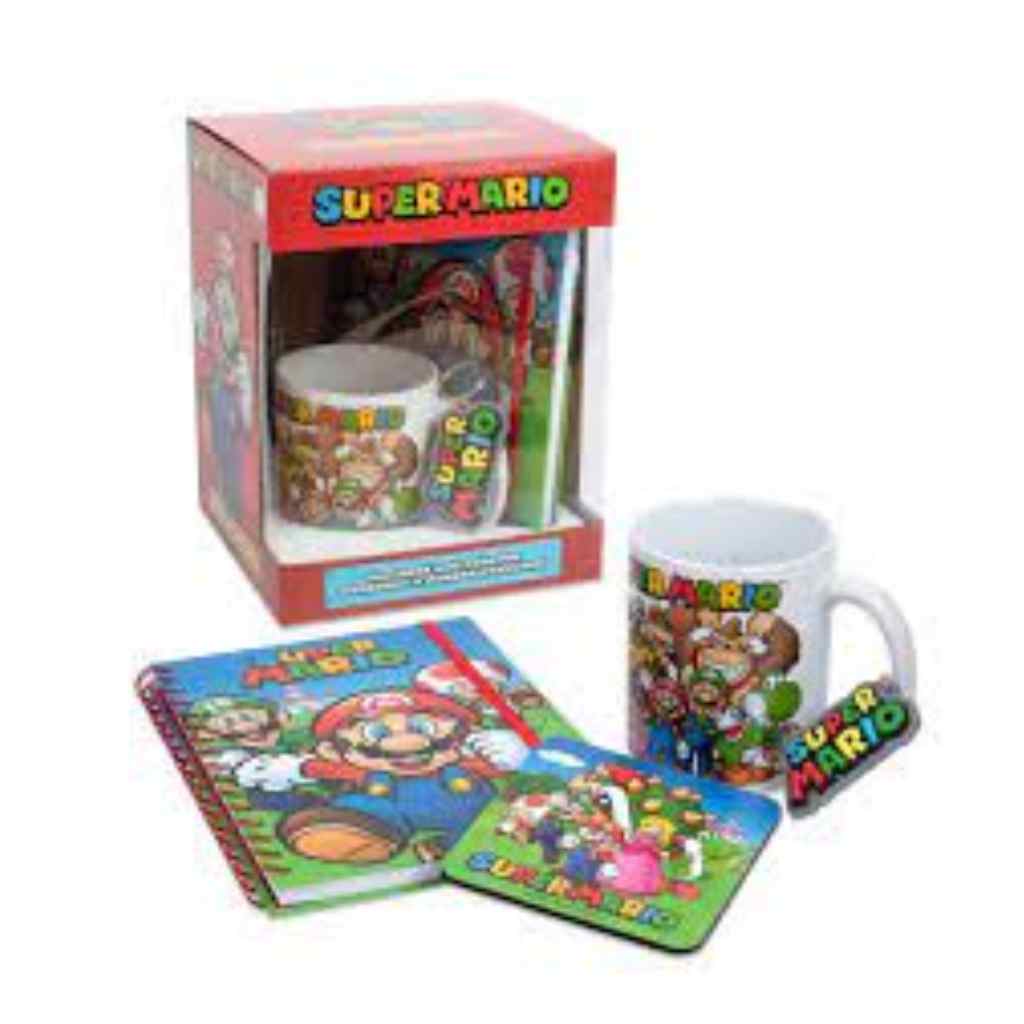 Pyramid - Super Mario Bumper Gift Set - Mug , Coaster, Keychain & Notebook
